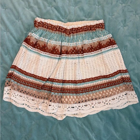 Rebellion multicolored Crocheted bohemian style shorts size XS - Picture 1 of 7